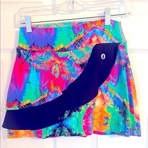 Dona Jo Athletic Pickleball or Tennis Blue and Orange Mini Skirt
